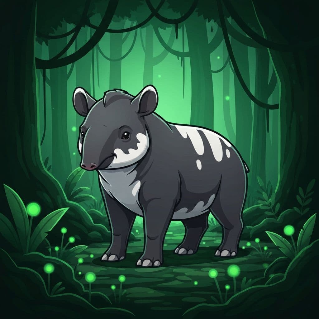 SnoutGuard tapir mascot in a rainforest